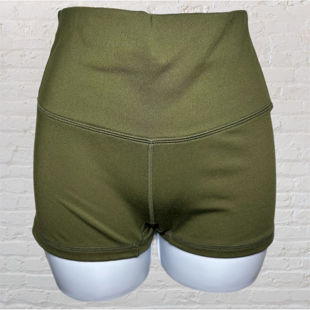 TYR Olive Green Base Kinetic High Rise Y2K Style Active Micro Shorts Size Small